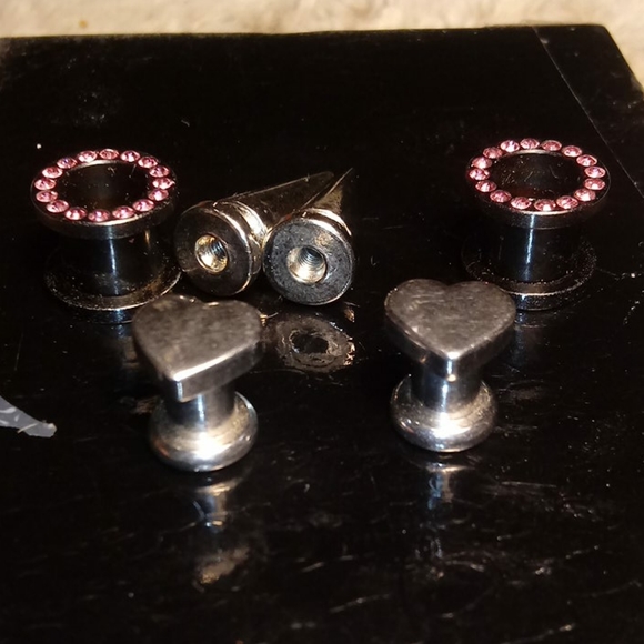 3 Pair of Plug Plugs Earrings LOT - Picture 1 of 16